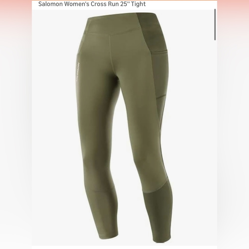 Salomon Olive Green Women's Performance Leggings Size XL